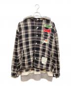 Maison MIHARA YASUHIROメゾン ミハラ ヤスヒロ）の古着「パッチリークドドッキングシャツ」｜グレー