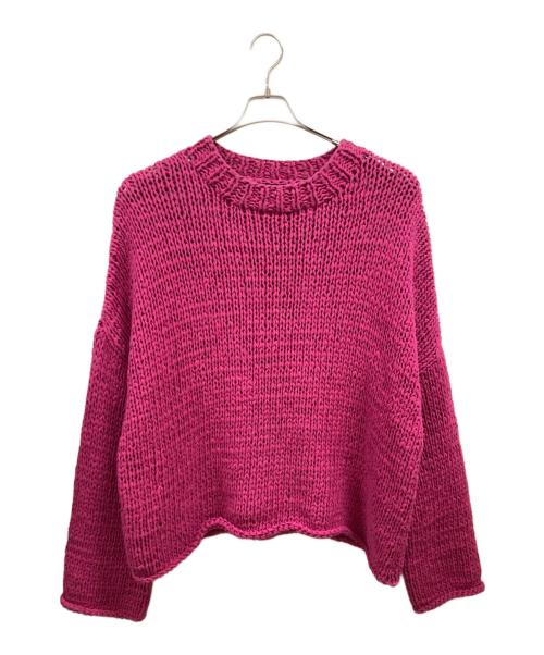 myne（マイン）myne (マイン) Shoelace Knitted Pullover Jumper ショッキングピンク サイズ:Lの古着・服飾アイテム