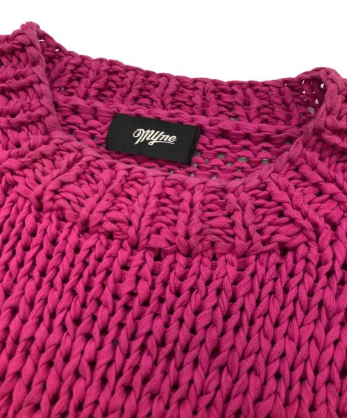 myne（マイン）myne (マイン) Shoelace Knitted Pullover Jumper ショッキングピンク サイズ:Lの古着・服飾アイテム