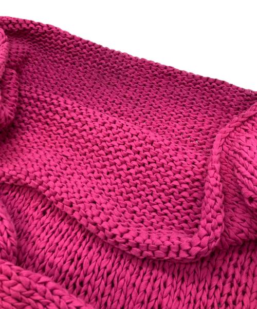 myne（マイン）myne (マイン) Shoelace Knitted Pullover Jumper ショッキングピンク サイズ:Lの古着・服飾アイテム