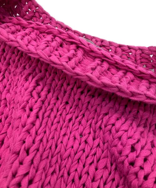 myne（マイン）myne (マイン) Shoelace Knitted Pullover Jumper ショッキングピンク サイズ:Lの古着・服飾アイテム