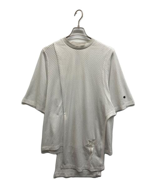 RICK OWENS（リックオウエンス）RICK OWENS (リックオウエンス) Champion (チャンピオン) Mesh Toga Tee ホワイト サイズ:Lの古着・服飾アイテム