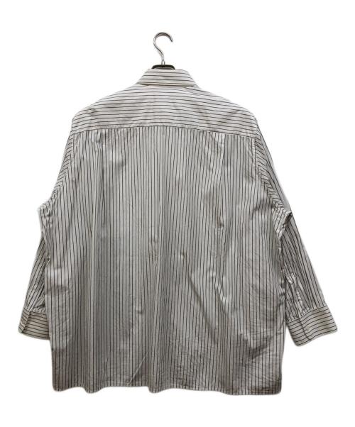 TARO HORIUCHI（タロウホリウチ）TARO HORIUCHI (タロウホリウチ) Oversized Shirt - Print - Stripe ホワイト サイズ:46の古着・服飾アイテム