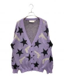 el conductorh（コンダクター）の古着「MOHAIR CARDIGAN 'STARS」｜パープル