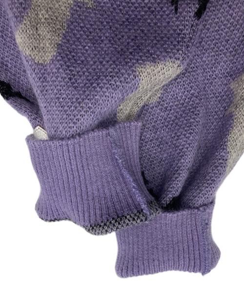 el conductorh（コンダクター）el conductorh (コンダクター) MOHAIR CARDIGAN 'STARS パープル サイズ:2の古着・服飾アイテム