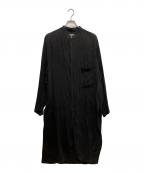 Yohji Yamamoto pour hommeヨウジヤマモト プールオム）の古着「スタンドカラー ロングブラウス」｜ブラック