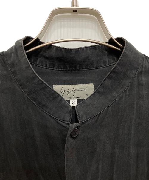Yohji Yamamoto pour homme（ヨウジヤマモト プールオム）Yohji Yamamoto pour homme (ヨウジヤマモト プールオム) スタンドカラー ロングブラウス ブラック サイズ:3の古着・服飾アイテム