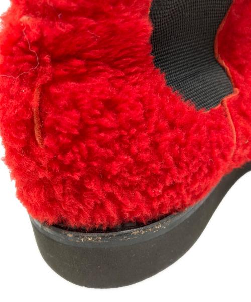 KIDS LOVE GAITE（キッズラブゲイト）KIDS LOVE GAITE (キッズラブゲイト) ボアサイドゴアブーツ レッド サイズ:8の古着・服飾アイテム