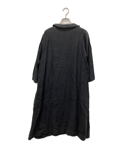 nest Robe（ネストローブ）nest Robe (ネストローブ) リネンワンピース ブラック サイズ:Freeの古着・服飾アイテム