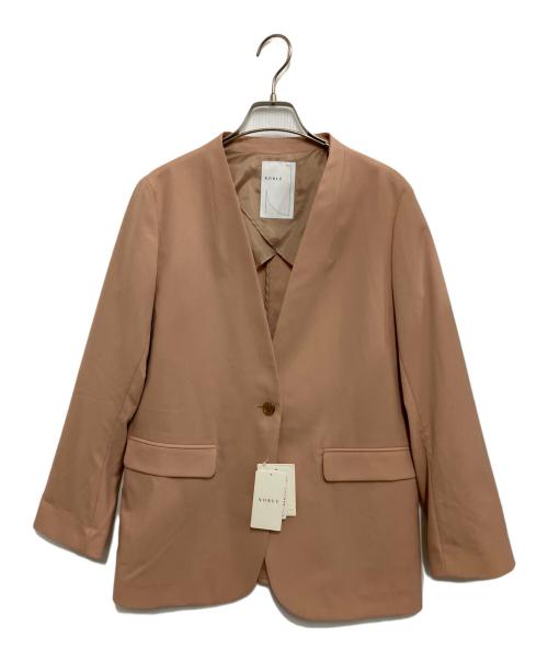 Noble（ノーブル）Noble (ノーブル) T/Rストレッチノーカラージャケット ピンク サイズ:36 未使用品の古着・服飾アイテム