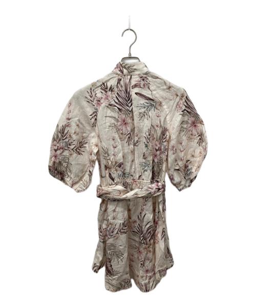 ZIMMERMANN（ジマーマン）ZIMMERMANN (ジマーマン) 花柄リネンワンピース ベージュ サイズ:1の古着・服飾アイテム