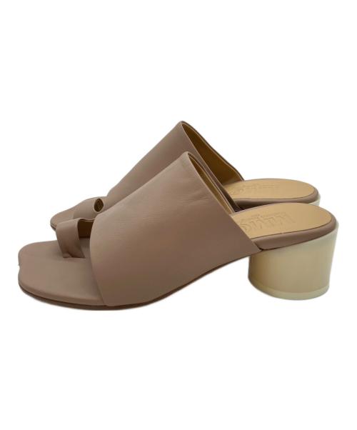MM6 Maison Margiela（エムエムシックスメゾンマルジェラ）MM6 Maison Margiela (エムエムシックスメゾンマルジェラ) レザートングサンダル ピンクベージュ サイズ:35の古着・服飾アイテム