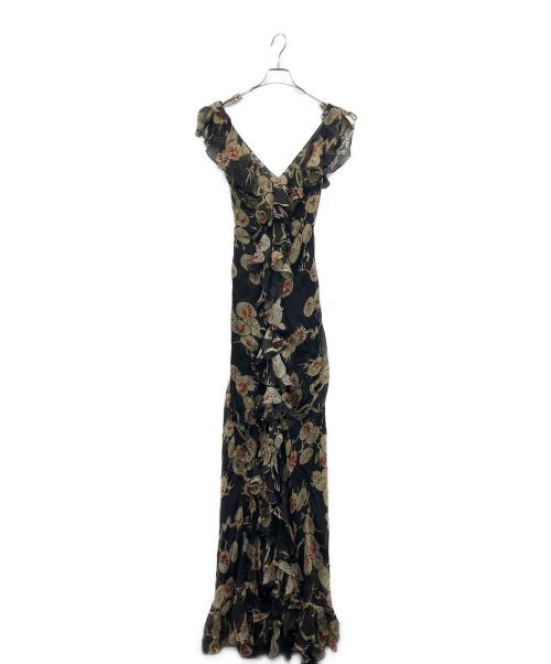 ZARA（ザラ）ZARA (ザラ) SILK PRINTED DRESS ブラック サイズ:XSの古着・服飾アイテム