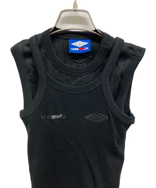 UMBRO（アンブロ）UMBRO (アンブロ) beautiful people (ビューティフルピープル) double-end jersey tank top ブラック サイズ:38の古着・服飾アイテム