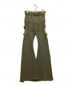 cycle by myobサイクルバイエムワイオービー）の古着「Circle Cut-Out Knit Trousers」｜カーキ