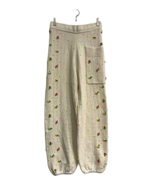 YANYAN（ヤンヤン）YANYAN (ヤンヤン) Rosy knit pants アイボリー サイズ:Mの古着・服飾アイテム
