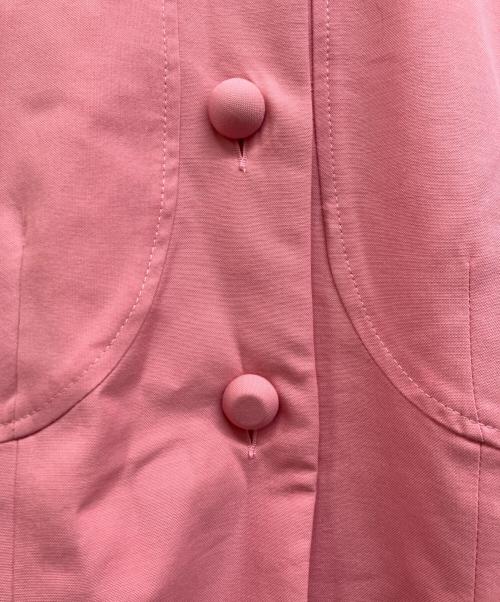 patou（パトゥ）patou (パトゥ) Patou Short sleeves belted jacket　パトゥ ショートスリーブス ベルテッド ジャケット ピンク サイズ:34の古着・服飾アイテム