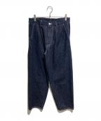Graphpaperグラフペーパー）の古着「Selvage Denim Two Tuck Tapered Pants」｜インディゴ