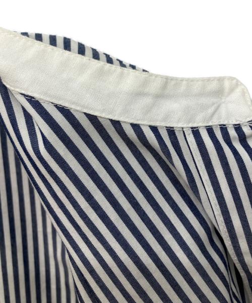 mizuiro-ind（ミズイロインド）mizuiro-ind (ミズイロインド) ストライプ半袖シャツワンピース ブルー サイズ:FREEの古着・服飾アイテム