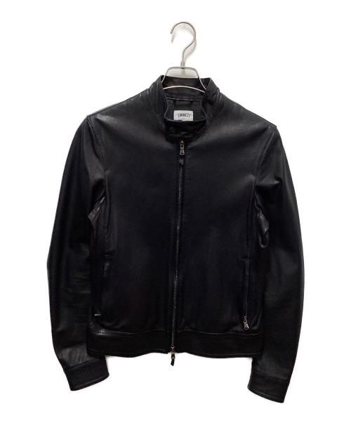 EMMETI（エンメティ）EMMETI (エンメティ) JURI シングルライダースジャケット ダークネイビー サイズ:44の古着・服飾アイテム