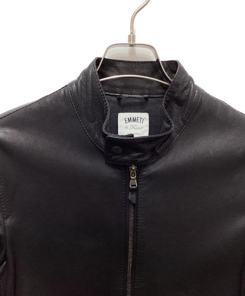 EMMETI（エンメティ）EMMETI (エンメティ) JURI シングルライダースジャケット ダークネイビー サイズ:44の古着・服飾アイテム