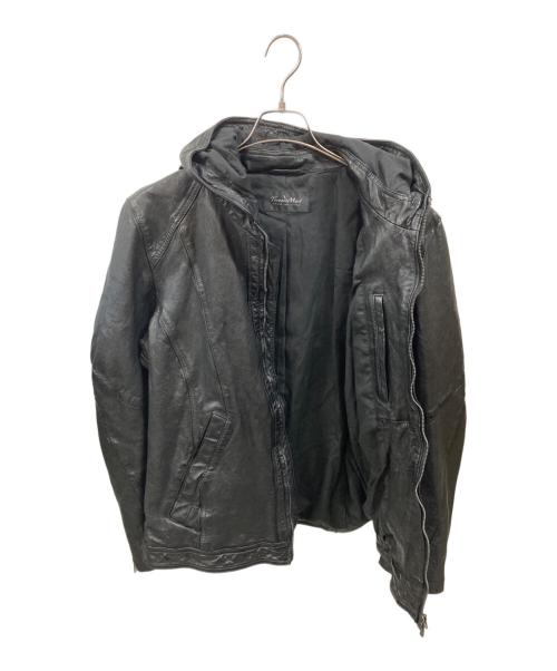TORNADO MART（トルネードマート）TORNADO MART (トルネードマート) シープレザーフーデッドジャケット ブラック サイズ:LLの古着・服飾アイテム