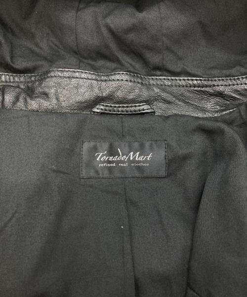 TORNADO MART（トルネードマート）TORNADO MART (トルネードマート) シープレザーフーデッドジャケット ブラック サイズ:LLの古着・服飾アイテム