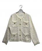 Whim Gazetteウィムガゼット）の古着「ツイードニットジャケット」｜アイボリー