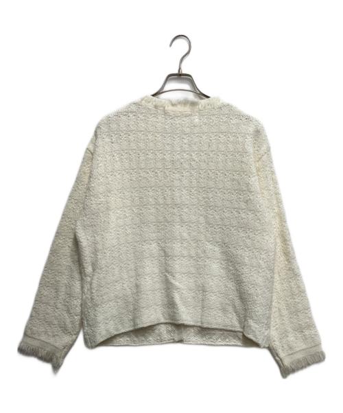 Whim Gazette（ウィムガゼット）Whim Gazette (ウィムガゼット) ツイードニットジャケット アイボリー サイズ:Freeの古着・服飾アイテム