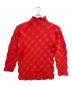 ISSEY MIYAKE (イッセイミヤケ) チェックプリーツセットアップ レッド サイズ:トップスL　ボトムスM：23000円