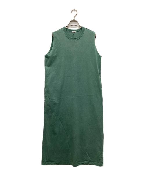 yohaku（ヨハク）yohaku (ヨハク) 染色ノースリーブコットンワンピース グリーン サイズ:Freeの古着・服飾アイテム