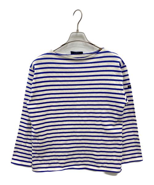 SAINT JAMES（セントジェームス）SAINT JAMES (セントジェームス) バスクシャツ ナチュラル×ブルー サイズ:MLの古着・服飾アイテム