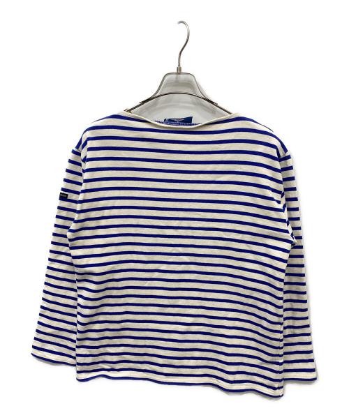 SAINT JAMES（セントジェームス）SAINT JAMES (セントジェームス) バスクシャツ ナチュラル×ブルー サイズ:MLの古着・服飾アイテム
