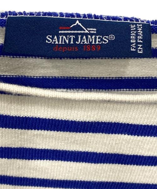 SAINT JAMES（セントジェームス）SAINT JAMES (セントジェームス) バスクシャツ ナチュラル×ブルー サイズ:MLの古着・服飾アイテム
