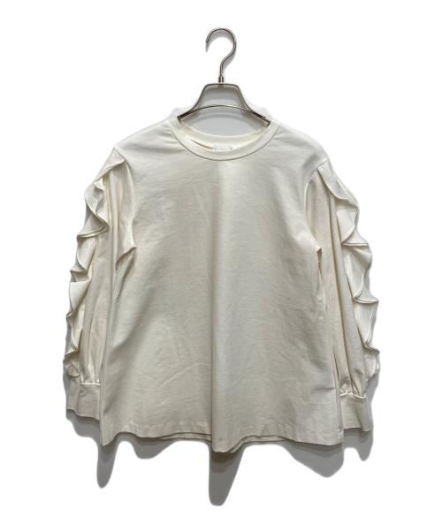 Sono（ソーノ）Sono (ソーノ) ポンチ ストレッチ フリルスリーブプルオーバー ホワイト サイズ:Fの古着・服飾アイテム