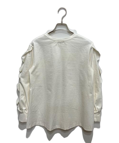 Sono（ソーノ）Sono (ソーノ) ポンチ ストレッチ フリルスリーブプルオーバー ホワイト サイズ:Fの古着・服飾アイテム