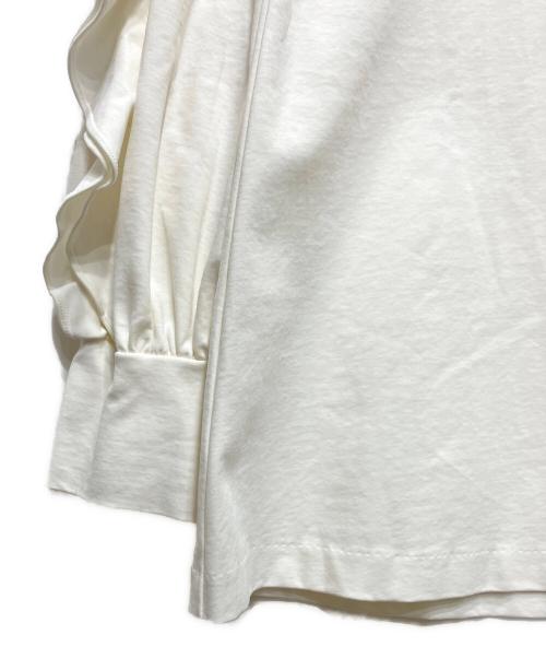 Sono（ソーノ）Sono (ソーノ) ポンチ ストレッチ フリルスリーブプルオーバー ホワイト サイズ:Fの古着・服飾アイテム