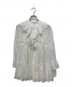 Snidelスナイデル）の古着「コットンライクラッフルカラーチュニック」｜ホワイト