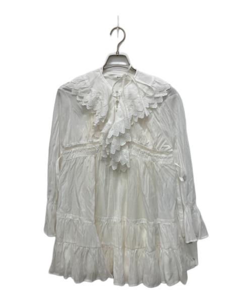 Snidel（スナイデル）Snidel (スナイデル) コットンライクラッフルカラーチュニック ホワイト サイズ:Free 未使用品の古着・服飾アイテム