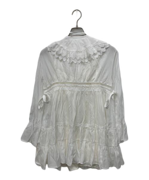 Snidel（スナイデル）Snidel (スナイデル) コットンライクラッフルカラーチュニック ホワイト サイズ:Free 未使用品の古着・服飾アイテム