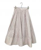 FRAY IDフレイ アイディー）の古着「ライトポプリンフレアースカート」｜ピンク