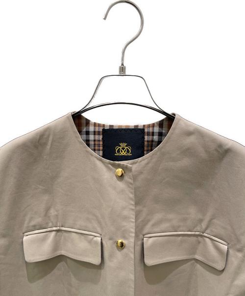 DRAWER（ドゥロワー）DRAWER (ドゥロワー) コットンナイロンケヌキノーカラーロングジレベスト ベージュ サイズ:36の古着・服飾アイテム