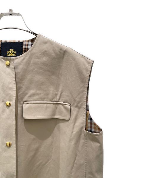 DRAWER（ドゥロワー）DRAWER (ドゥロワー) コットンナイロンケヌキノーカラーロングジレベスト ベージュ サイズ:36の古着・服飾アイテム