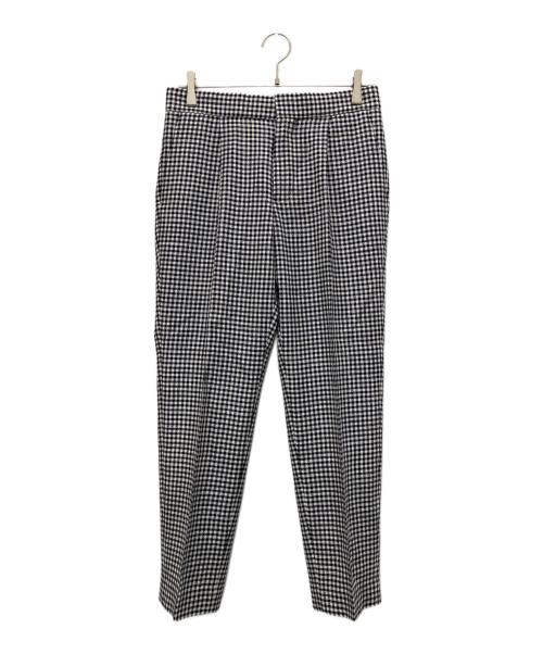 DRAWER（ドゥロワー）Drawer (ドゥロワー) ウールシルクギンガムチェックパンツ ブラック サイズ:38の古着・服飾アイテム