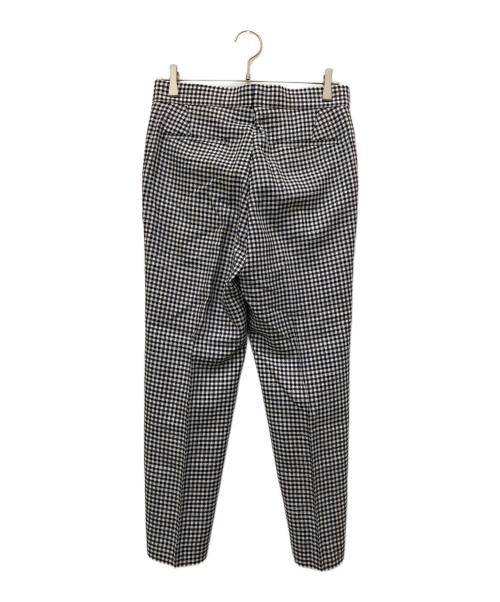 DRAWER（ドゥロワー）Drawer (ドゥロワー) ウールシルクギンガムチェックパンツ ブラック サイズ:38の古着・服飾アイテム