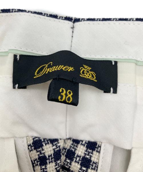 DRAWER（ドゥロワー）Drawer (ドゥロワー) ウールシルクギンガムチェックパンツ ブラック サイズ:38の古着・服飾アイテム