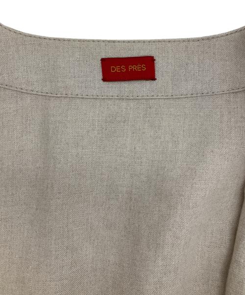 DES PRES（デ プレ）DES PRES (デ プレ) プレーンリネン ノーカラーコート ベージュ サイズ:36の古着・服飾アイテム