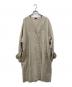 DES PRES（デ プレ）の古着「プレーンリネン ノーカラーコート」｜ベージュ