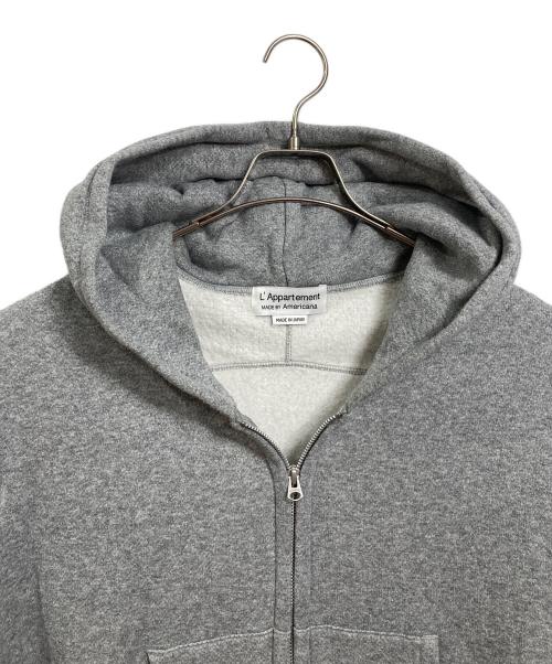 Americana（アメリカーナ）Americana (アメリカーナ) L'Appartement (アパルトモン) WIDE FULLZIP HOODIE  ワイドフルジップフーディ　パーカー　フーディ　日本製 グレー サイズ:実寸参照の古着・服飾アイテム