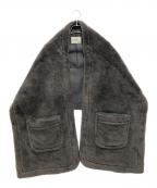 hauntハウント）の古着「ボアストール」｜チャコールグレー